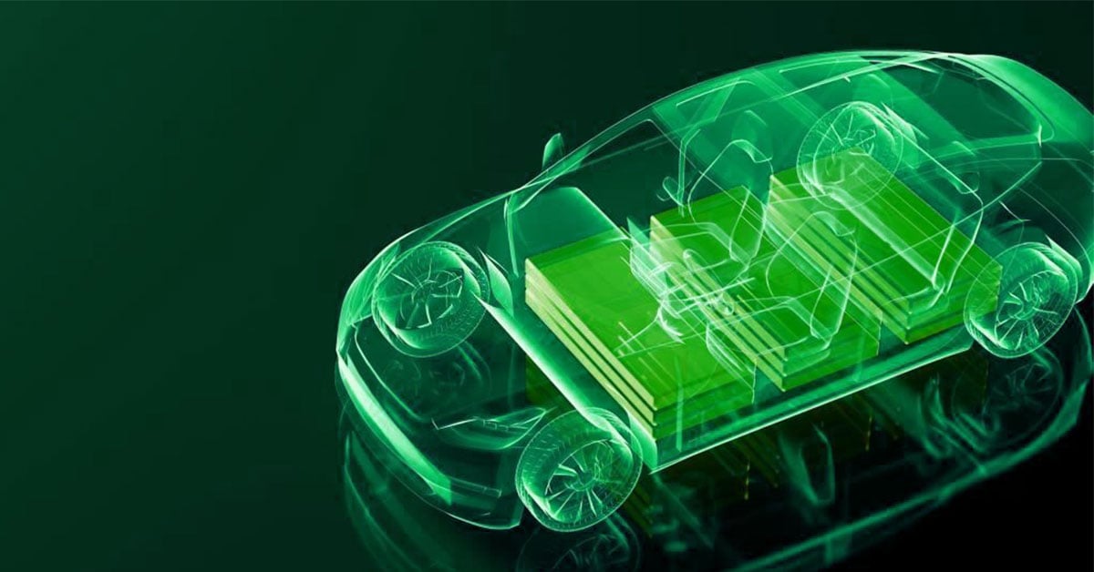 EV car battery green digital