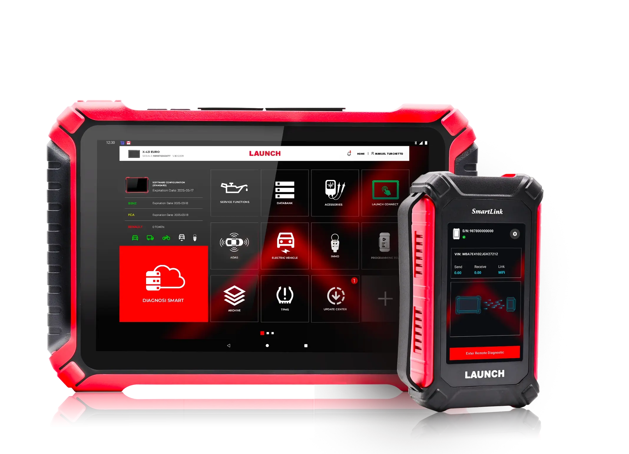 LAUNCH professional diagnostic tablet displaying the visual DPF diagnostic interface for workshop fault analysis.